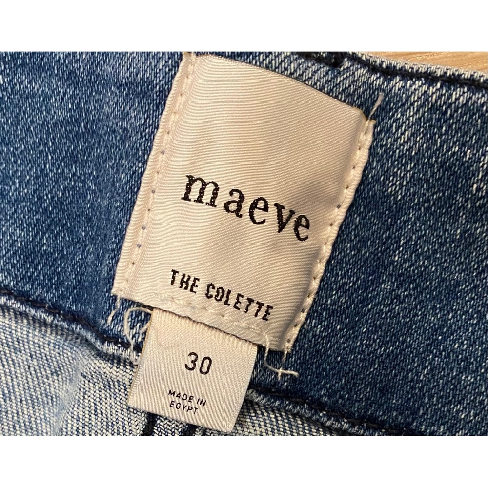 Maeve The Colette Wide Leg Crop Jeans 30 Blue Patch Pocket Boho Preppy - Picture 11 of 13